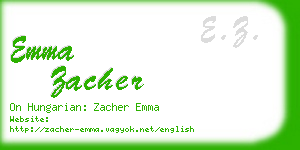 emma zacher business card